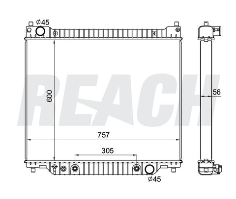 1995 FORD F-350 7.3 L RADIATOR REA41-1725A