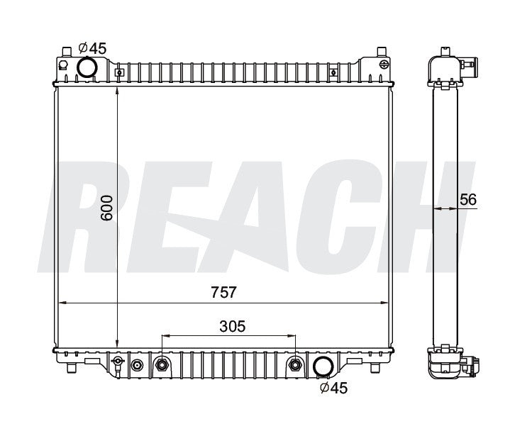 1995 FORD F-250 7.3 L RADIATOR REA41-1725A