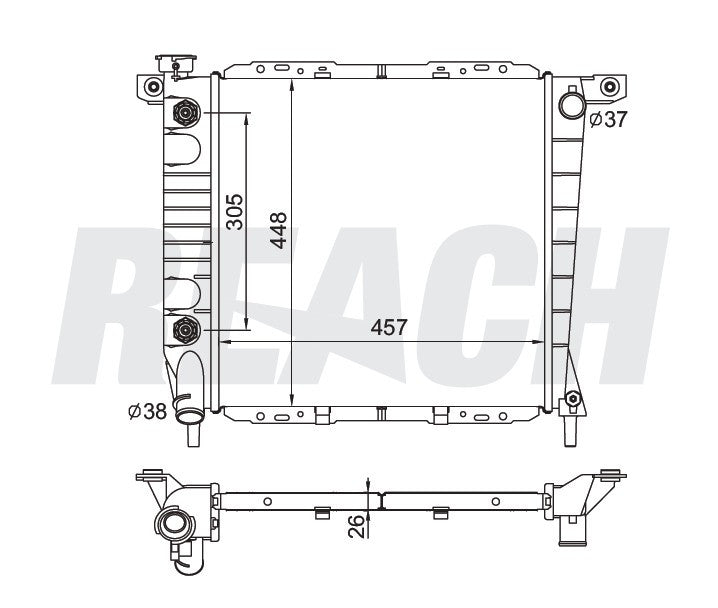 1989 FORD BRONCO II 2.9 L RADIATOR REA41-1735A