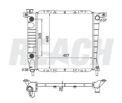 1993 FORD RANGER 3.0 L RADIATOR REA41-1735A