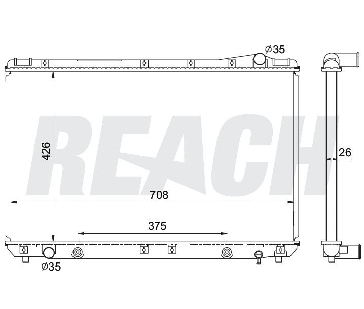 1995 LEXUS ES300 3.0 L RADIATOR REA41-1746A