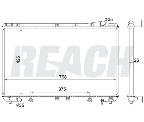 1996 TOYOTA CAMRY 3.0 L RADIATOR REA41-1746A
