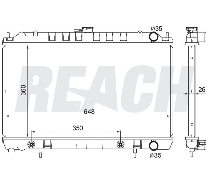 1995 NISSAN 240SX 2.4 L RADIATOR REA41-1751A