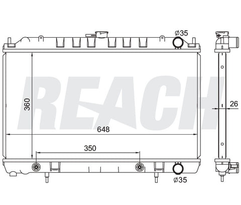 1998 NISSAN 240SX 2.4 L RADIATOR REA41-1751A