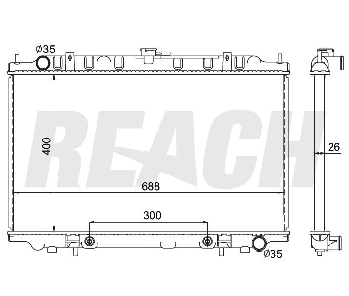 1997 INFINITI I30 3.0 L RADIATOR REA41-1752A