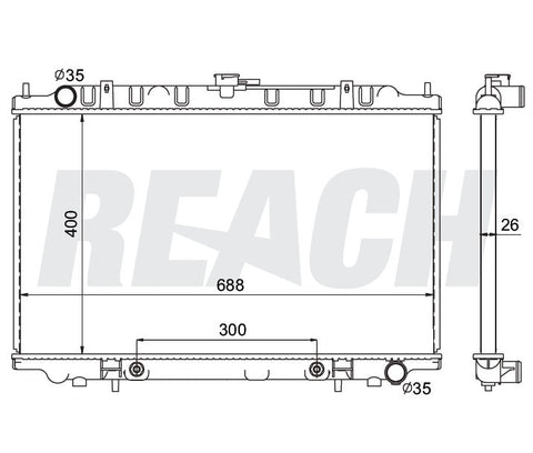 1999 INFINITI I30 3.0 L RADIATOR REA41-1752A