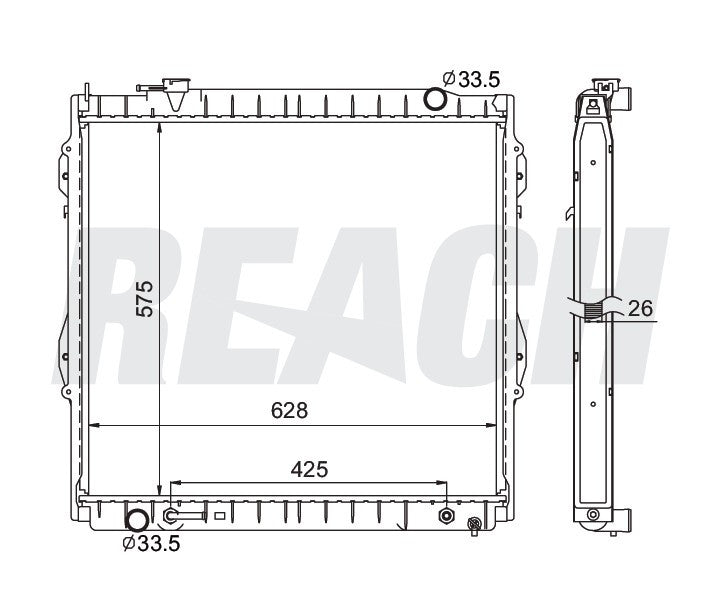 1998 TOYOTA TACOMA 3.4 L RADIATOR REA41-1755A