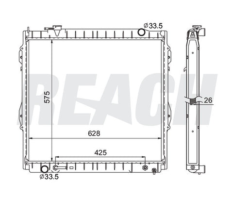 1997 TOYOTA TACOMA 3.4 L RADIATOR REA41-1755A