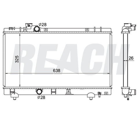 1996 TOYOTA PASEO 1.5 L RADIATOR REA41-1758A
