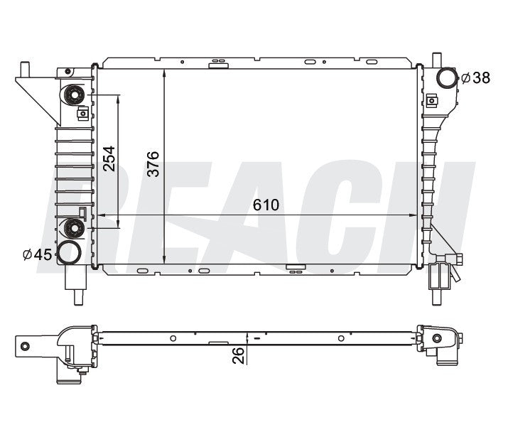 1996 FORD MUSTANG 4.6 L RADIATOR REA41-1775A