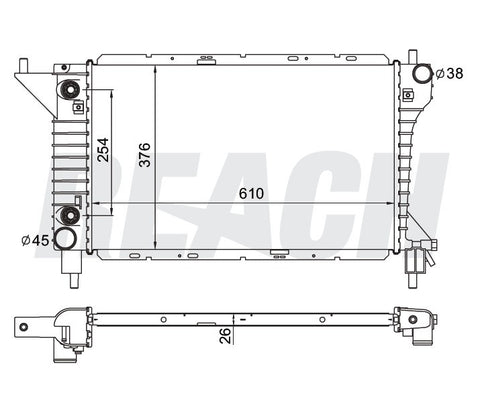 1996 FORD MUSTANG 4.6 L RADIATOR REA41-1775A