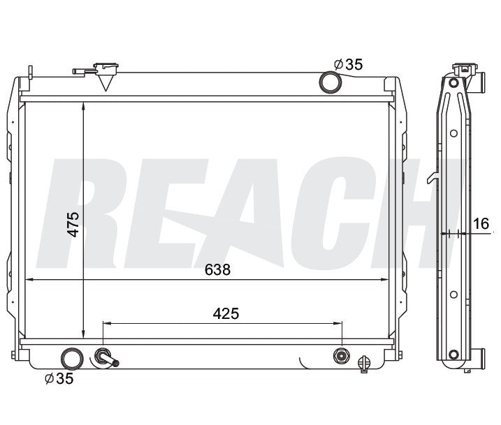 1997 TOYOTA TACOMA 2.7 L RADIATOR REA41-1778A