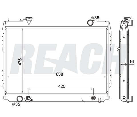 1996 TOYOTA TACOMA 3.4 L RADIATOR REA41-1778A