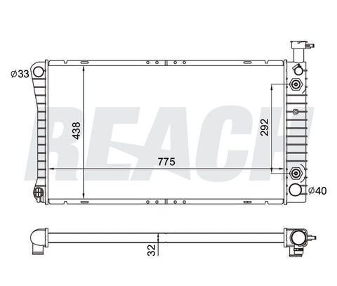 1993 CHEVROLET G30 4.3 L RADIATOR REA41-1784A