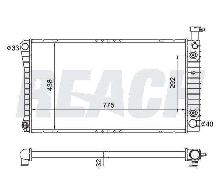 1992 CHEVROLET G30 5.7 L RADIATOR REA41-1784A