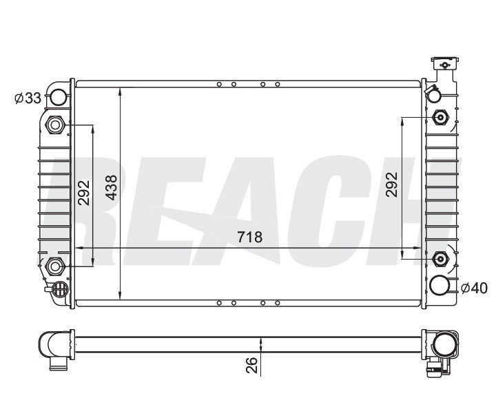 1996 GMC K1500 4.3 L RADIATOR REA41-1790A