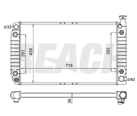 1996 GMC K1500 5.0 L RADIATOR REA41-1790A