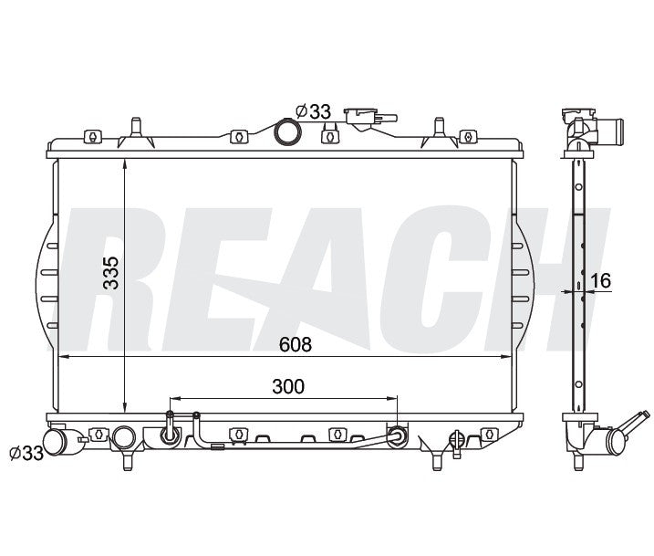1999 HYUNDAI ACCENT 1.5 L RADIATOR REA41-1816A