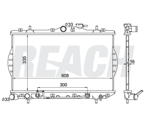 1997 HYUNDAI ACCENT 1.5 L RADIATOR REA41-1816A