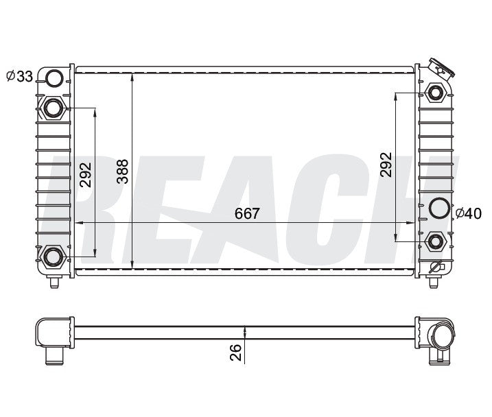 1996 GMC JIMMY 4.3 L RADIATOR REA41-1826A