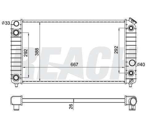 1996 GMC JIMMY 4.3 L RADIATOR REA41-1826A