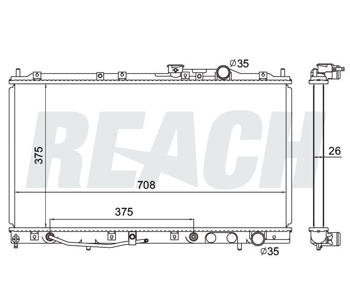 1994 MITSUBISHI GALANT 2.4 L RADIATOR REA41-1838A