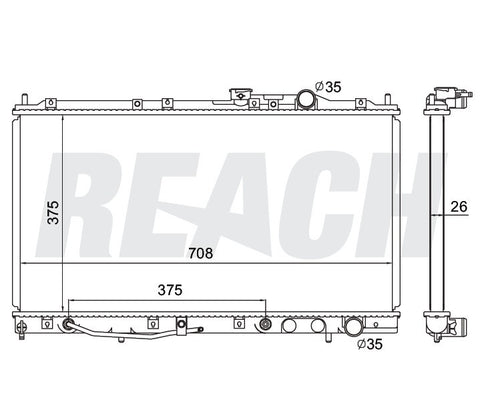 1998 MITSUBISHI GALANT 2.4 L RADIATOR REA41-1838A