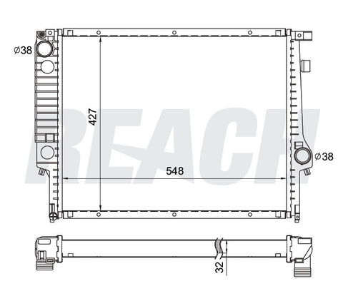 1998 BMW 328I 2.8 L RADIATOR REA41-1841A
