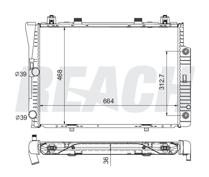 1996 MERCEDES-BENZ S320 3.2 L RADIATOR REA41-1847A
