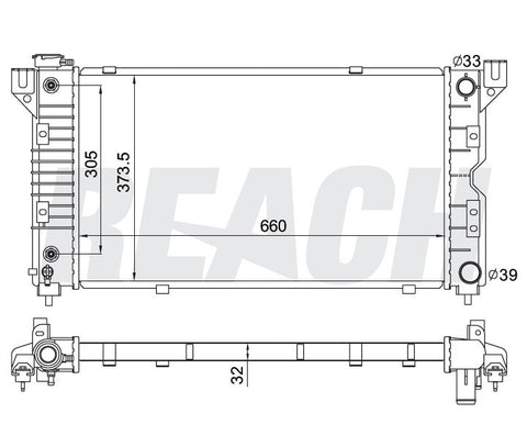 1996 DODGE CARAVAN 2.4 L RADIATOR REA41-1850A