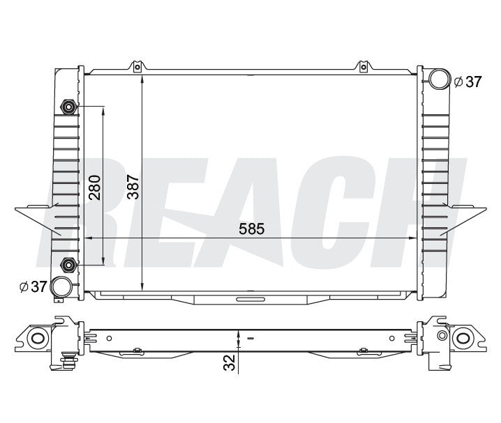 1995 VOLVO 850 2.4 L RADIATOR REA41-1851A