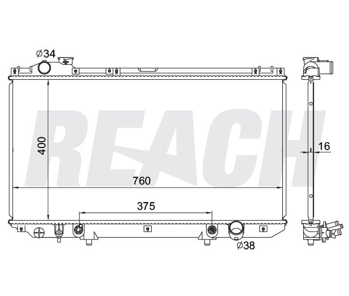 1995 LEXUS GS300 3.0 L RADIATOR REA41-1854A