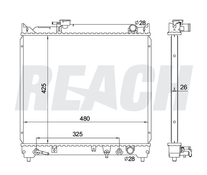 1998 CHEVROLET TRACKER 1.6 L RADIATOR REA41-1864A