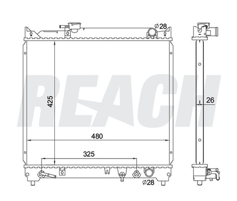 1998 CHEVROLET TRACKER 1.6 L RADIATOR REA41-1864A