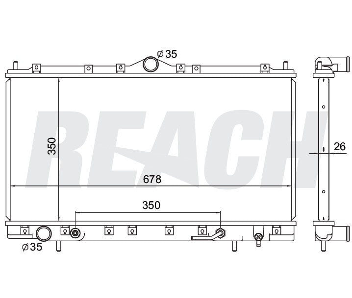 2000 CHRYSLER SEBRING 2.5 L RADIATOR REA41-1892A