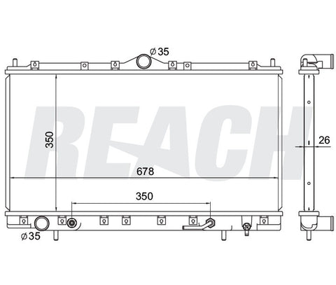 1999 DODGE AVENGER 2.5 L RADIATOR REA41-1892A