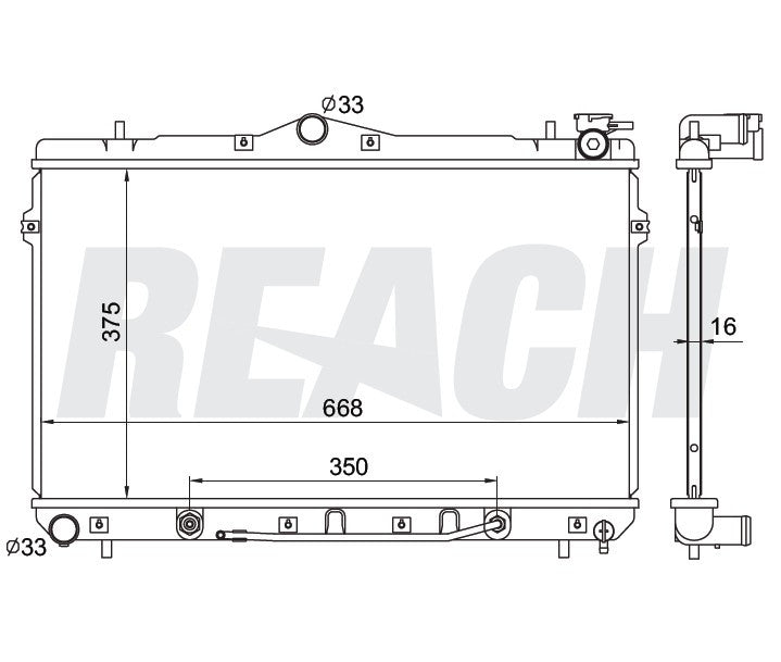 1999 HYUNDAI ELANTRA 2.0 L RADIATOR REA41-1897A