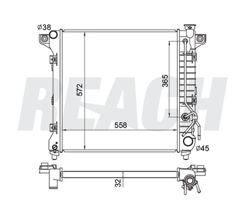 1999 DODGE DAKOTA 3.9 L RADIATOR REA41-1905A