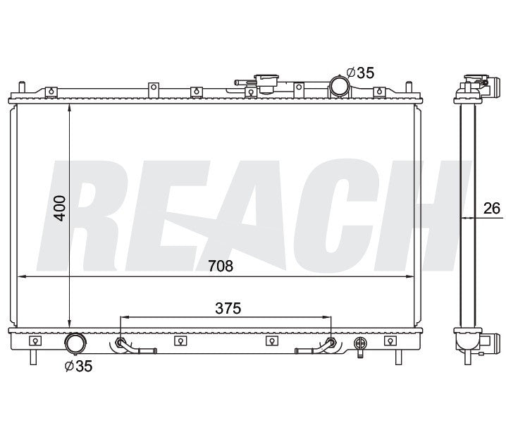 1997 MITSUBISHI DIAMANTE 3.5 L RADIATOR REA41-1906A