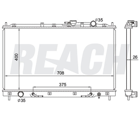 1999 MITSUBISHI DIAMANTE 3.5 L RADIATOR REA41-1906A