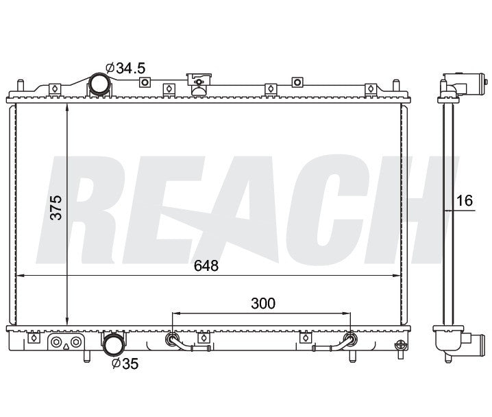 1998 MITSUBISHI MIRAGE 1.8 L RADIATOR REA41-1907A