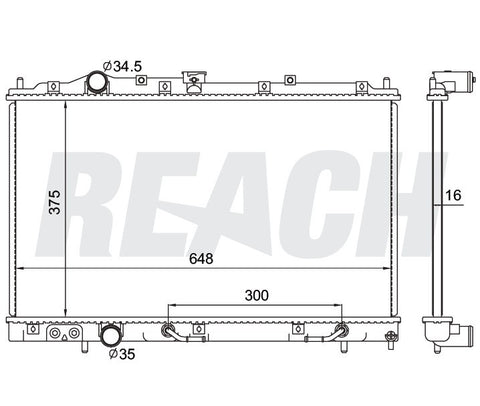 2000 MITSUBISHI MIRAGE 1.8 L RADIATOR REA41-1907A