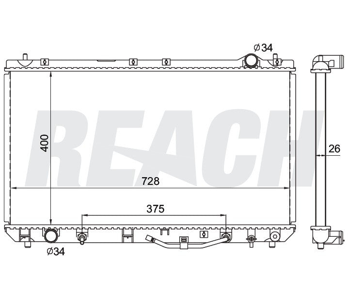 1998 TOYOTA CAMRY 3.0 L RADIATOR REA41-1910A