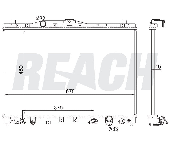 1998 ACURA RL 3.5 L RADIATOR REA41-1912A