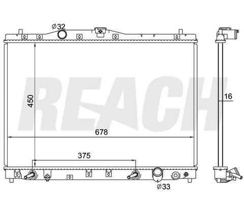 2001 ACURA RL 3.5 L RADIATOR REA41-1912A