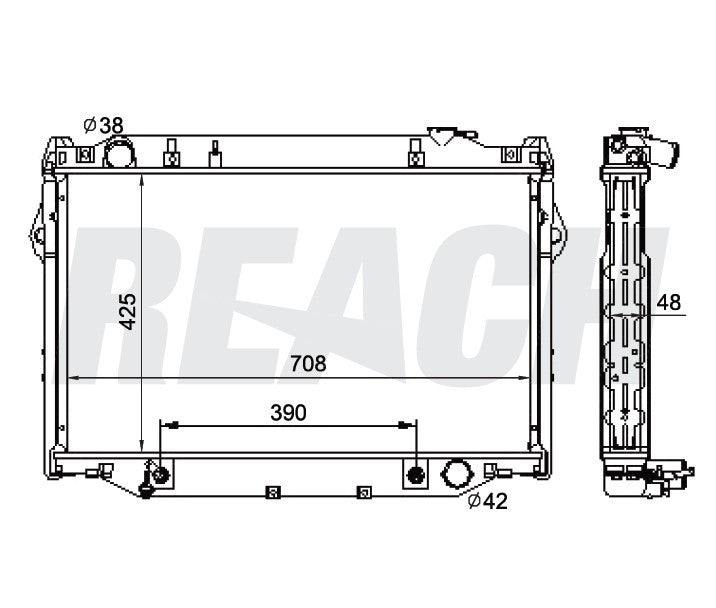1997 LEXUS LX450 4.5 L RADIATOR REA41-1917A