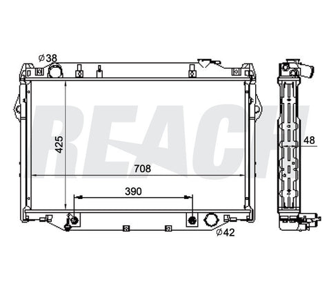 1996 TOYOTA LAND CRUISER 4.5 L RADIATOR REA41-1917A
