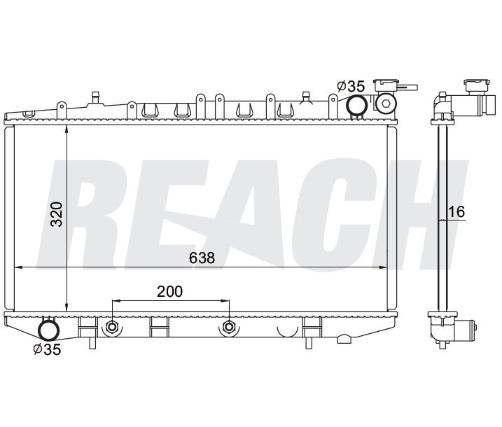 1996 NISSAN SENTRA 2.0 L RADIATOR REA41-1976A