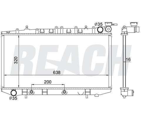 1991 NISSAN NX 1.6 L RADIATOR REA41-1976A