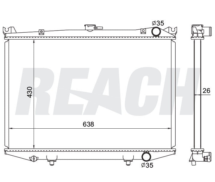 1986 NISSAN D21 2.4 L RADIATOR REA41-1983A